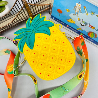 pop it fidget pineapple shape zipper bag